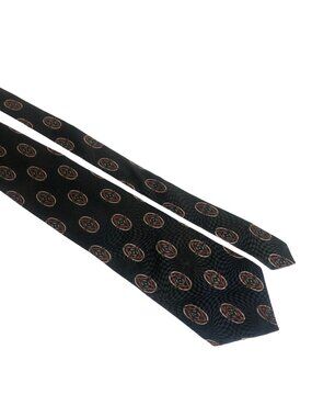 Sterling and Hunt Mens Silk Necktie Vintage Black Red Accessory Office Dad Gift